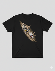 Leopard Eye Feather Embroidery Design, Wild Cat Machine Embroidery File