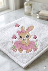 Easter Bunny Girl Embroidery Design, Tutu Bunny Machine File, Spring Butterflies (Digital Download)