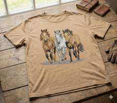 Three Horses Running Design | Wild Horse Machine Embroidery | Galloping Stallions File | Nature & Animal Embroidery