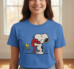 Snoopy Hearts Embroidery Design, Valentine Machine Embroidery File, Dog & Bird Instant Download