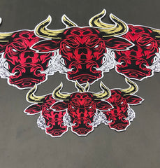 Raging Bull Embroidered Patch – Fierce Bull Head Applique