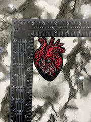 Anatomical Dark Heart Patch – Gothic Aesthetic & Edgy Embroidered Applique