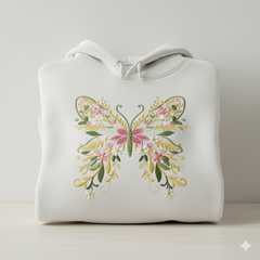 Floral Butterfly Machine Embroidery Design