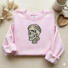 Skull and Ionic Pillar Embroidery Design – Dark Academia File (8 Sizes and Formats)