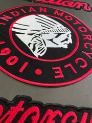 Indian Motorcycle Embroidered Patch Set – Heritage Top & Bottom Rockers with Centerpiece