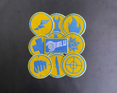 Team Fortress 2 BLU Uniform Set Patches Embroidery Iron On Sew Badge DIY Prop Costume TF2 Pyro Soldier Spy Scout Medic Engineer Heavy Sniper