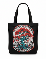 Red Maple Bonsai Tree Machine Embroidery Design - Twisted Roots Zen Patch