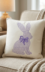 Easter Bunny Machine Embroidery Design | Chinoiserie Rabbit with Coquette Bow (Digital Download)