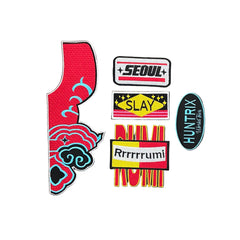 Set of colorful stickers on a gray background