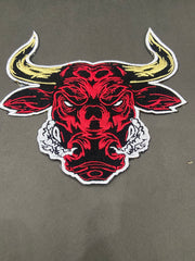 Raging Bull Embroidered Patch – Fierce Bull Head Applique