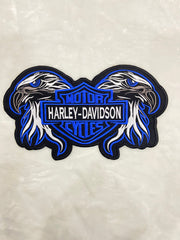 Double Eagle Harley-Davidson Embroidered Patch | Large 12-Inch Biker Vest Back Badge