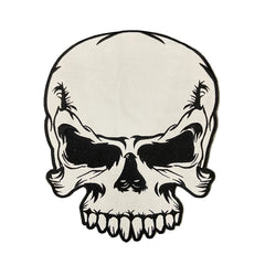 Large Skull Biker Patch: Embroidered Iron-On Vest Applique