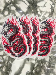 Fire Dragon Embroidered Back Patch – Premium Japanese Style Dragon Applique