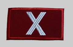 Team Blue & Team Red Embroidered Patches – 4.5" x 2.5" – Iron-On O and X Applique