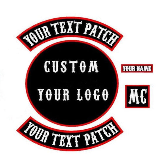 Custom Embroidered Biker Patch Set: Large Motorcycle Jacket Patches, Reflector Patches,custom