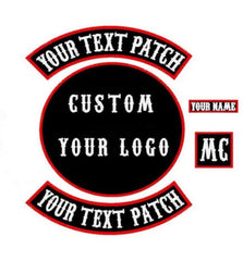 Custom Embroidered Biker Patch Set: Large Motorcycle Jacket Patches, Reflector Patches,custom