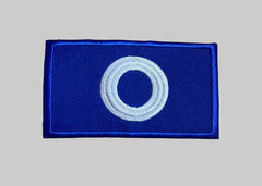 Team Blue & Team Red Embroidered Patches – 4.5" x 2.5" – Iron-On O and X Applique