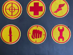 Team Fortress 2 RED Uniform Set Patches Embroidery Iron On Sew Badge DIY Prop Costume TF2 Pyro Soldier Spy Scout Medic Engineer Heavy Sniper