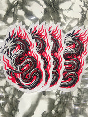 Fire Dragon Embroidered Back Patch – Premium Japanese Style Dragon Applique