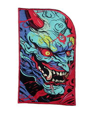 Japenese oni mask, ogre styled kensuke art embroidered back patch for biker jackets and vests