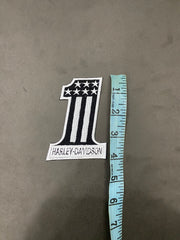 Harley-Davidson #1 American Flag Patch | 4-Inch Patriotic Number One Embroidered Biker Badge