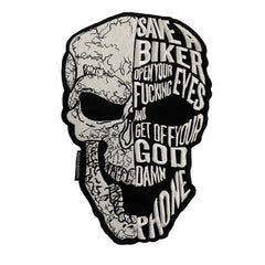 SAVE A BIKER Large Back Embroidered Patch - Guardian Angel Biker Patch: Iron-On Jacket & Vest Applique
