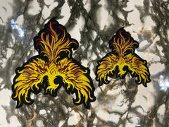Golden Phoenix Rising Patch Set – Majestic Firebird Embroidered Applique