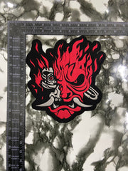 Cyber Demon Samurai Oni Hannya Patch – Futuristic Cyberpunk Streetwear