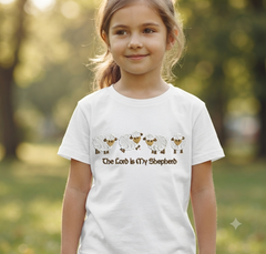 The Lord Is My Shepherd Embroidery, Christian Sheep Bible Verse Digital File