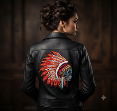 Indian Warrior Skull Embroidery, Native Headdress Machine File