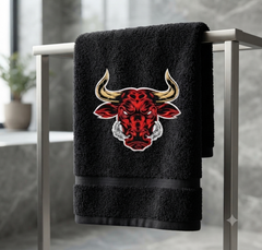 Red Bull Head Embroidery Design, Charging Bull Mascot Digital File