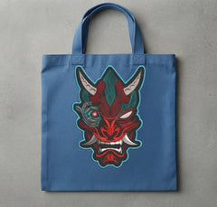 Cyberpunk Oni Mask Machine Embroidery Design - 8 Sizes & Multiple Formats