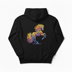 Abstract Colorful Horse Rearing Machine Embroidery Design