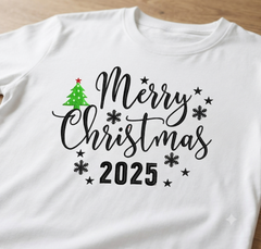 Merry Christmas 2025 Embroidery, Holiday Tree Digital File