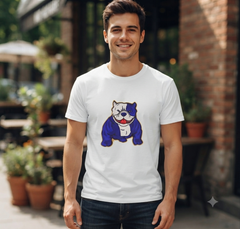 Blue Bulldog Embroidery Design, Bull Dog Mascot Digital File