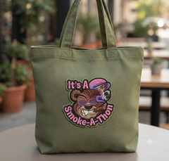Angry Bear Smoke-A-Thon Embroidery, Streetwear Bear Design, 8 Formats 7 Sizes