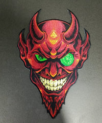 Large Devil Illuminati Face Iron-On Back Patch | Occult & Mystic Applique