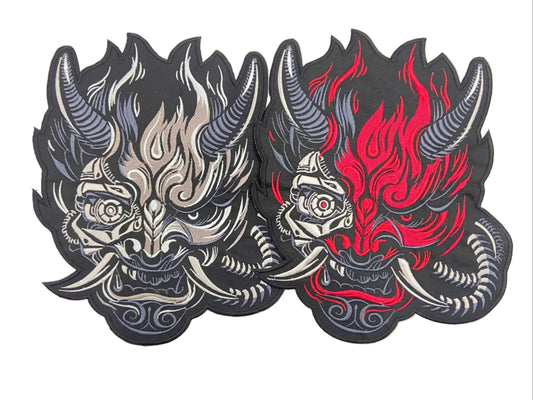 Cyber punk large back patch red and grey cyber punk patches