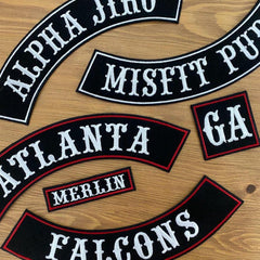 Custom Embroidered Biker Patch Set: Large Motorcycle Jacket Patches, Reflector Patches