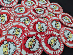 Approved by Santa Claus" Iron-On Patch | Christmas Embroidered Badge | Christmas Sweater Accessory.