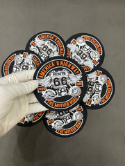 American Highway Wing Route 66 Embroidered Patch | Motorway Shield Badge