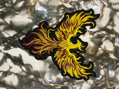 Golden Phoenix Rising Patch Set – Majestic Firebird Embroidered Applique