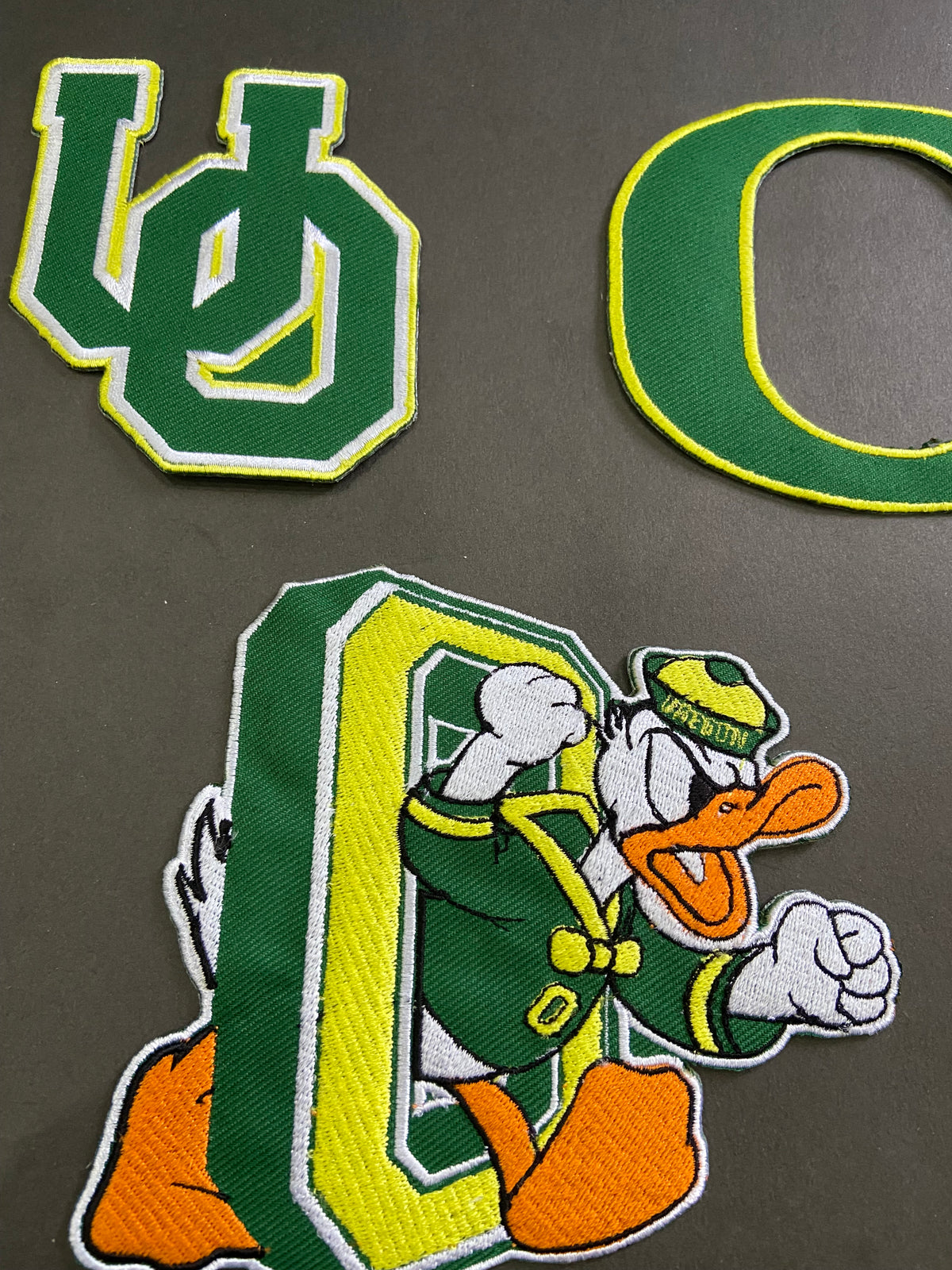 Donald Duck & Letter Patch Collection – Premium Green-Themed Embroidered Set
