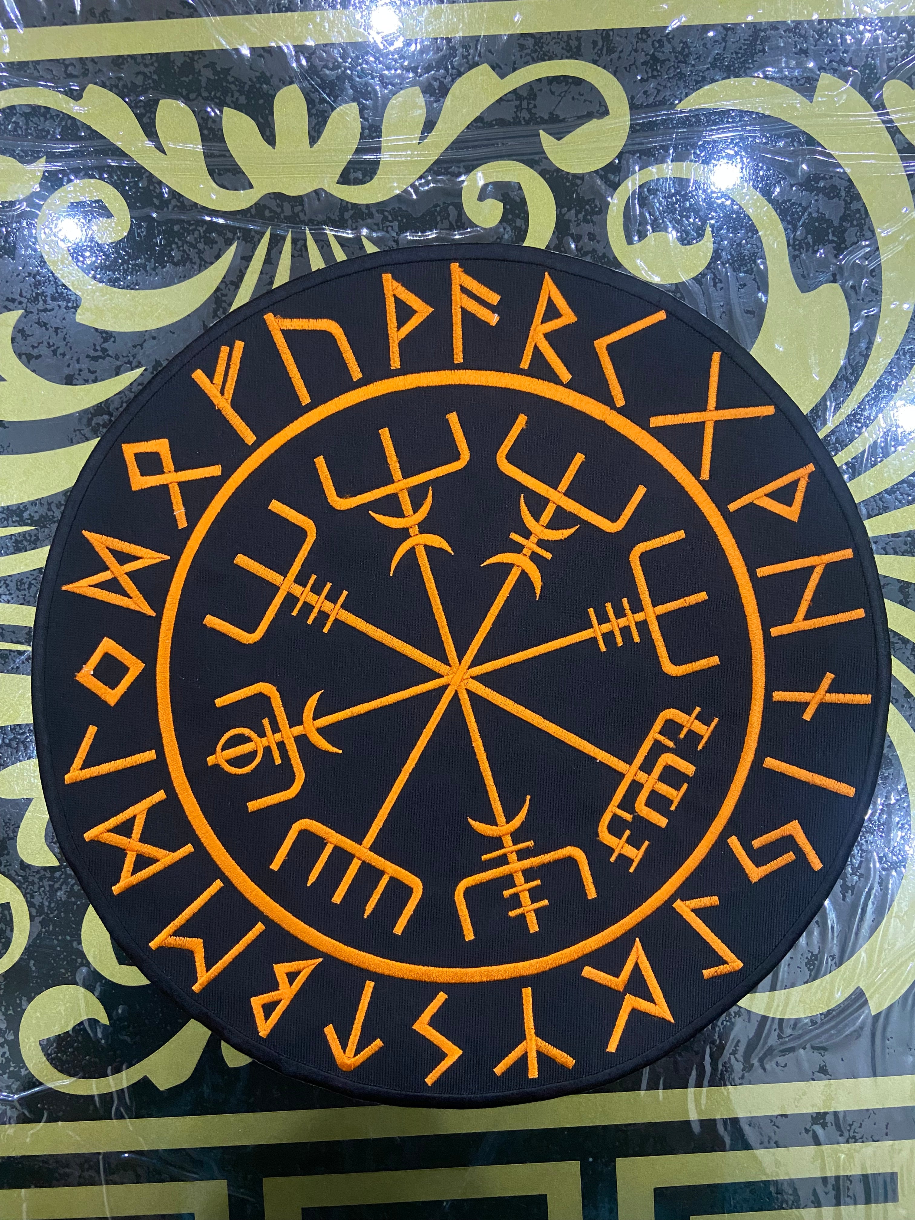 Viking Compass Vegvisir Back Patch | Valhalla Biker Vest & Norse Mythology Applique