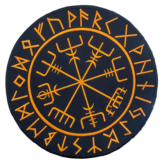 Viking Compass Vegvisir Back Patch | Valhalla Biker Vest & Norse Mythology Applique