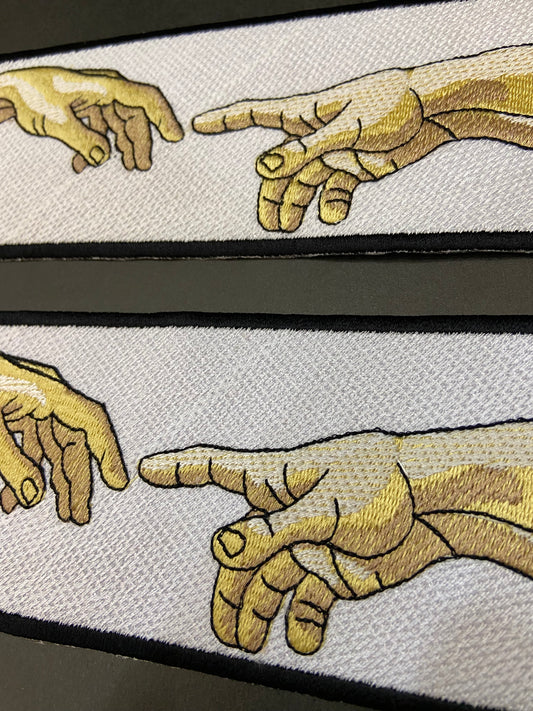 Creation of Adam Iron On Patch: Michelangelo Renaissance Art, 8*3 Inch