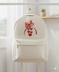 Valentine’s Day Ribbon Bow with Dangling Hearts – Machine Embroidery Design