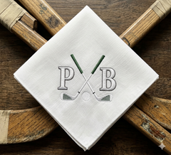 Golf Monogram Frame Embroidery Design, Clubs Border (Instant Download)