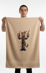 Retro Flaming Cat Embroidery Design, Cartoon Fire Cat (Digital File)