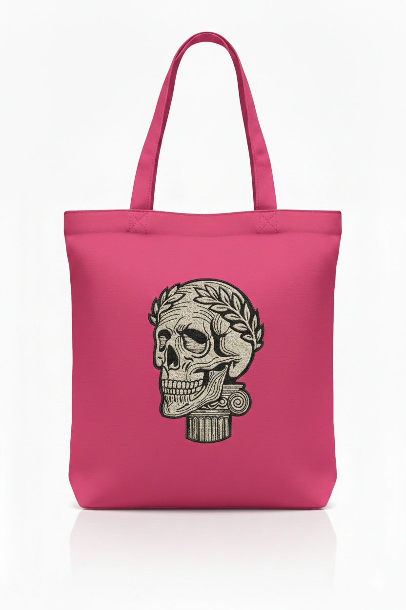 Skull and Ionic Pillar Embroidery Design – Dark Academia File (8 Sizes and Formats)